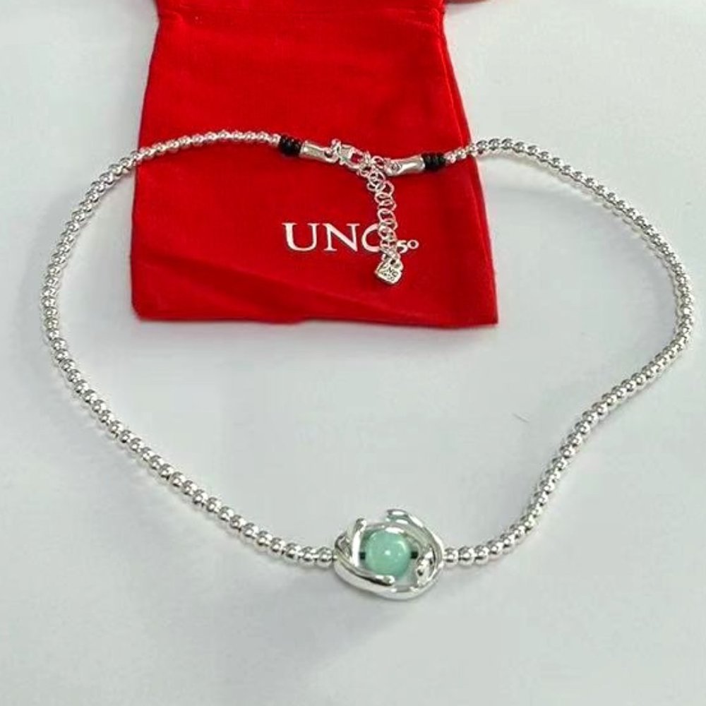 UNO de 50 Necklace TIGHT MOON Necklace Silver-Plated Metal Beaded Necklace With